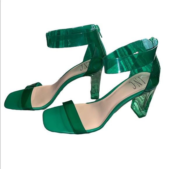 INC International Concepts Makenna Clear Green Vinyl Sandals - Picture 3 of 6